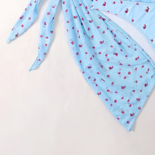Damen Triangel-Bikini mit floralem Wickelrock R&B