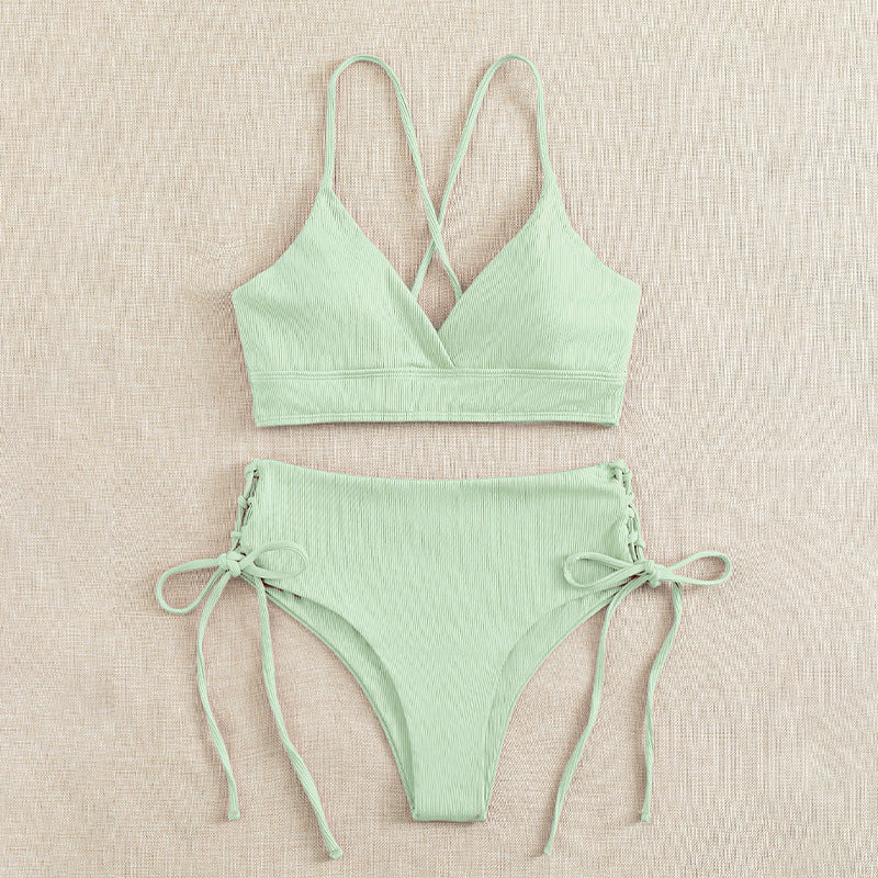 Damen Bikini-Set mit verstellbaren Trägern und raffinierten Schnürdetails R&B