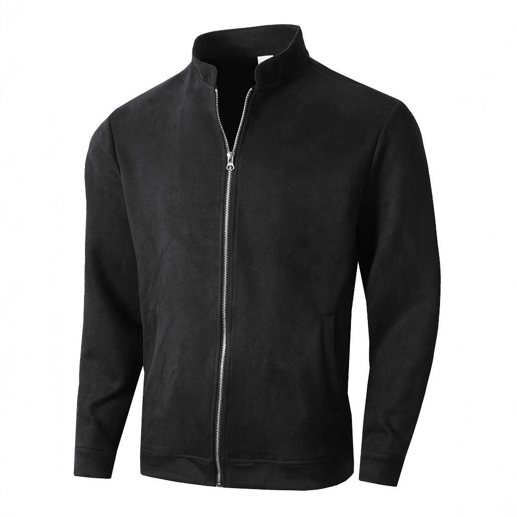 Herren Fleecejacke mit Stehkragen und seitlichen Taschen R&B