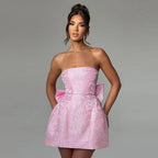 Damen Strapless Cocktailkleid mit voluminösem Rock R&B