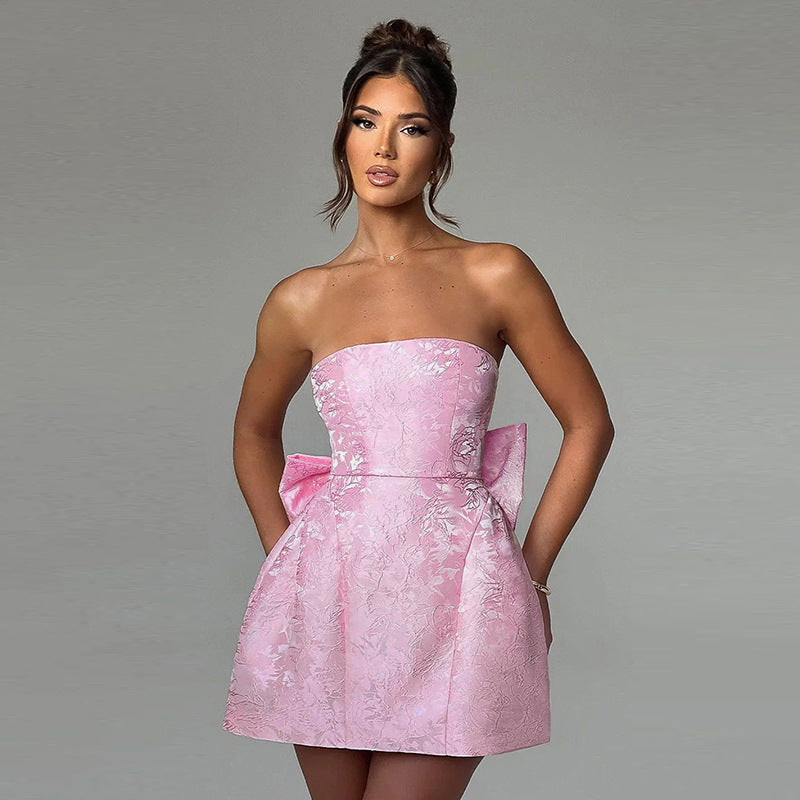 Damen Strapless Cocktailkleid mit voluminösem Rock R&B