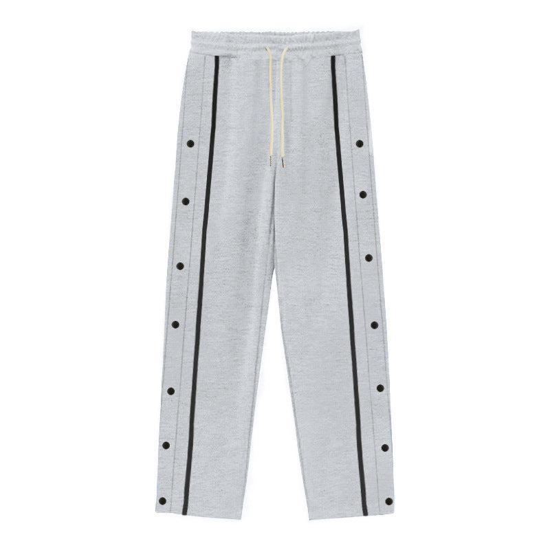Herren Sportliche Trainingshose mit seitlichen Druckknopfdetails R&B