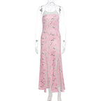 Damen Maxikleid mit floralem Muster und transparenten Einsätzen R&B