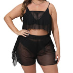 Damen luftiges Strandset mit durchbrochenem Design R&B