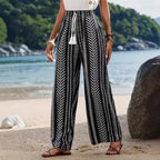 Damen Palazzo-Hose mit elastischem Bund und auffälligem Muster R&B