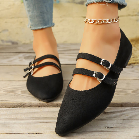 Damen Ballerinas mit modischen Riemen und punktueller Fußbettgestaltung R&B