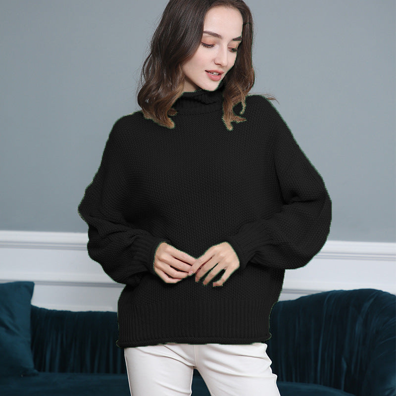 Damen Grobstrickpullover mit Rollkragen und luftiger Schnittgestaltung R&B