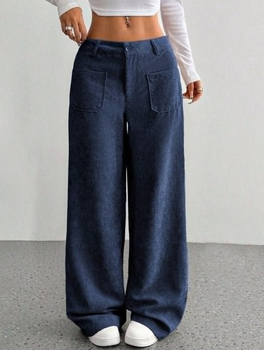 Damen Weite und bequeme Cordhose mit Taschen R&B