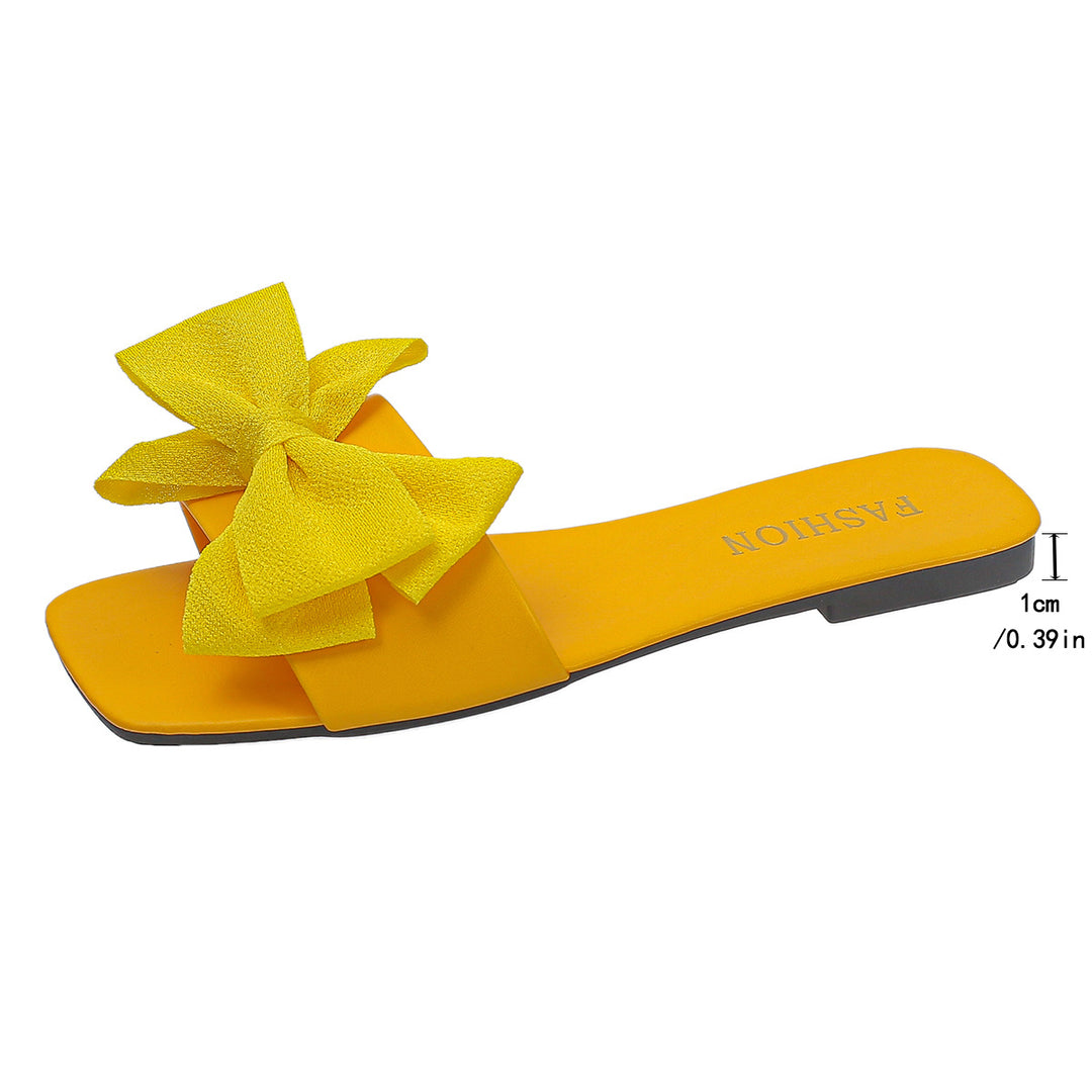 Damen Elegante Slipper mit großzügigem Schleifenverzierungen und glattem Obermaterial R&B