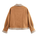 Damen Kuschelige Teddyjacke mit weitem Schnitt und eleganten Knopfdetails R&B