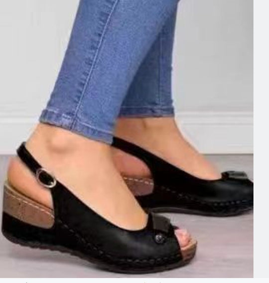 Damen Slingback Keilsandaletten mit komfortabler Sohlenstruktur R&B
