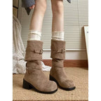 Damen hohe Stiefel mit modischen Details und rutschfester Sohle R&B