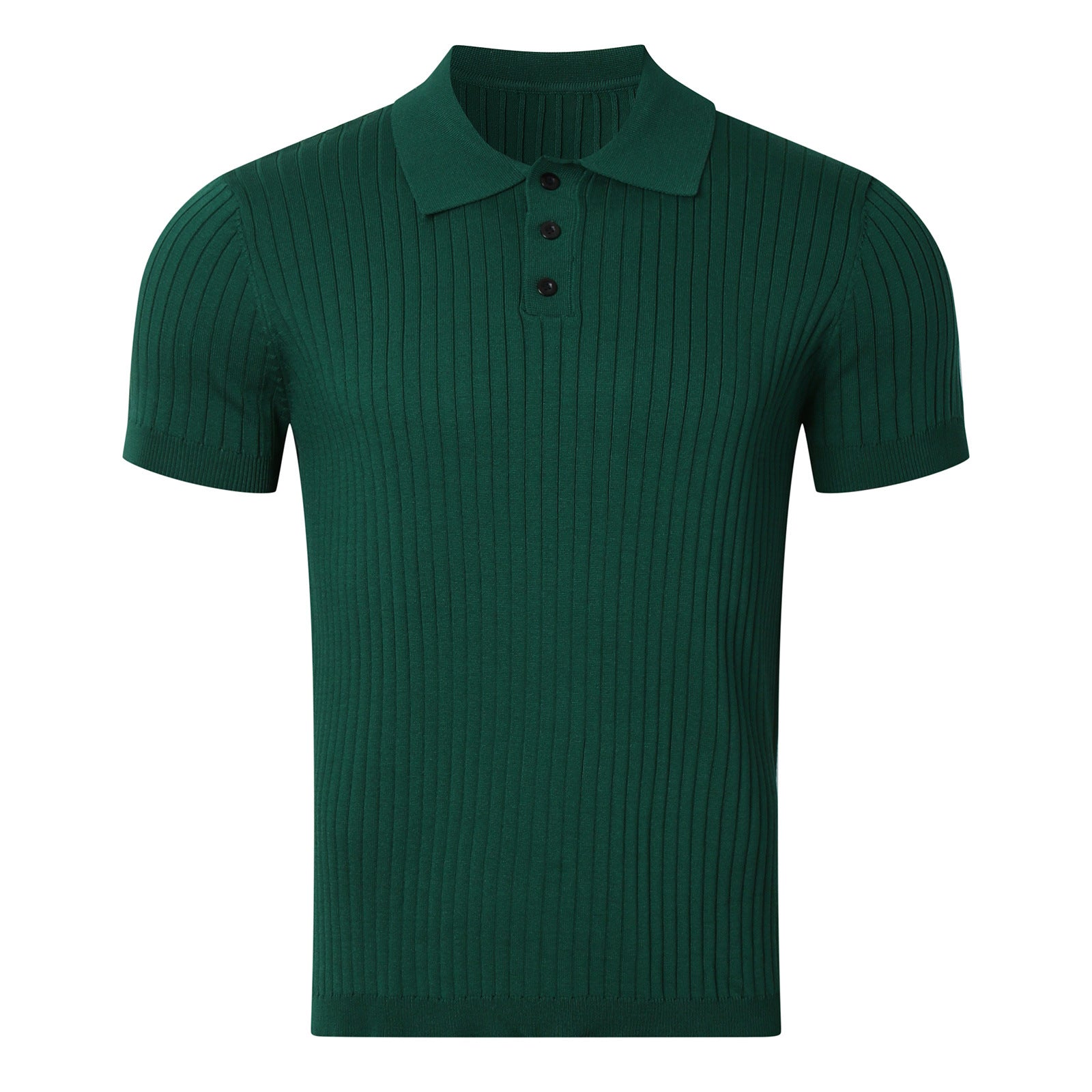 Herren nan schmal geschnittenes geripptes Poloshirt aus Feinstrick mit Kurzarm und Polokragen R&B