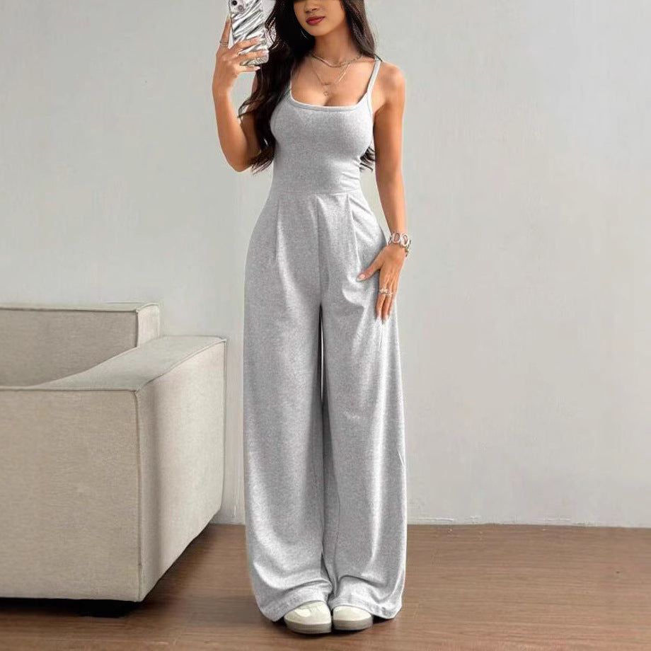 Damen Eleganter Jumpsuit mit weitgeschnittenen Beinen und schmeichelndem Oberteil R&B