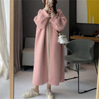 Damen Langer Wollmantel im minimalistischen Stil mit weitem Schnitt und eleganten Details