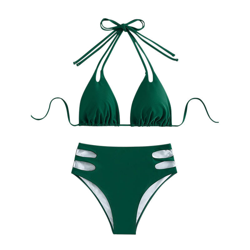 Damen Hochgeschnittener Bikini mit modischen Cut-Outs