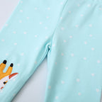 Mädchen Leggings mit entzückender Giraffen- und Regenbogenapplikation R&B