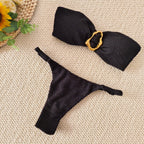 Damen Bandeau-Bikini mit elegantem Schmuckdetail R&B