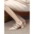 Damen elegante Slingback Mules mit dekorativen Riemen R&B