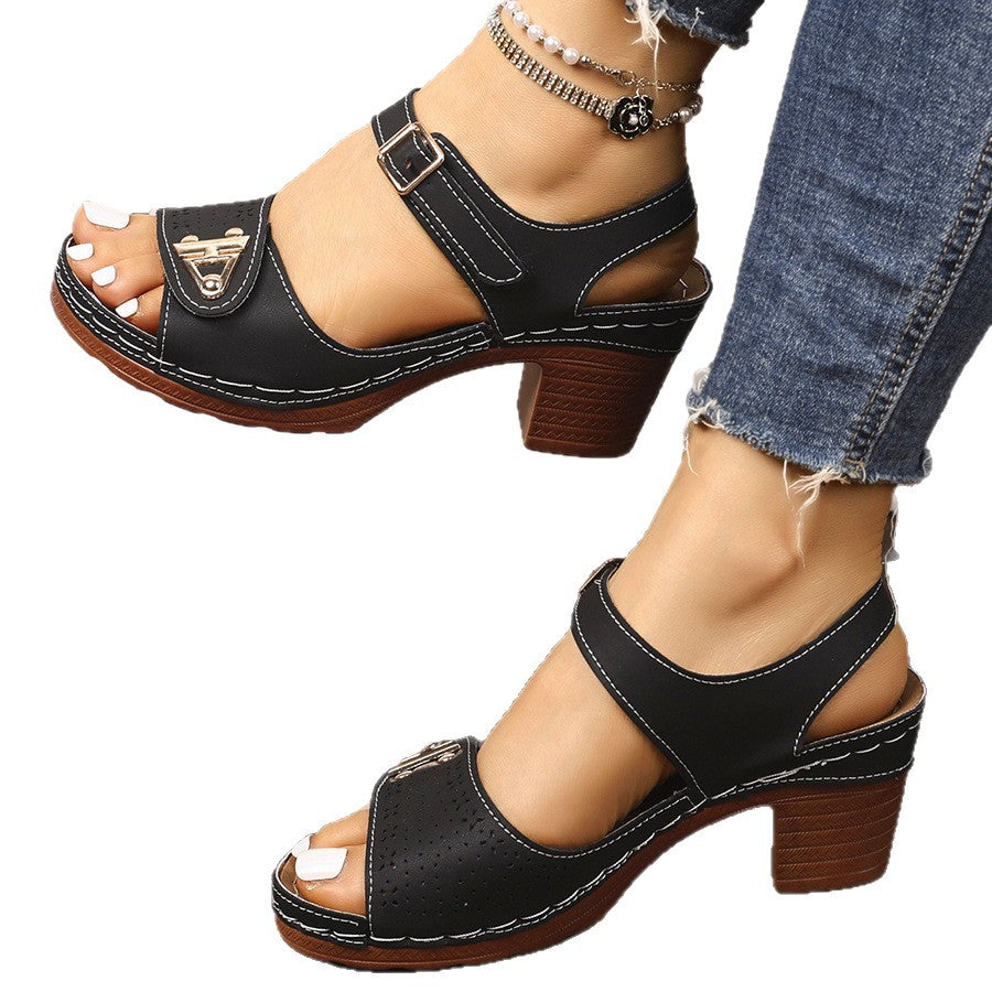Damen Elegante und bequeme Sandalen mit Blockabsatz R&B