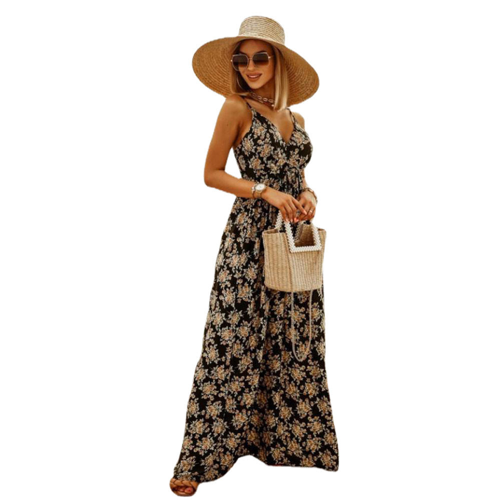 Damen Maxikleid mit floralen Mustern und raffiniertem Schnitt R&B