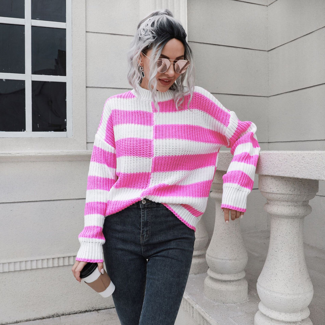 Damen Strickpullover mit Streifenmuster von R&B