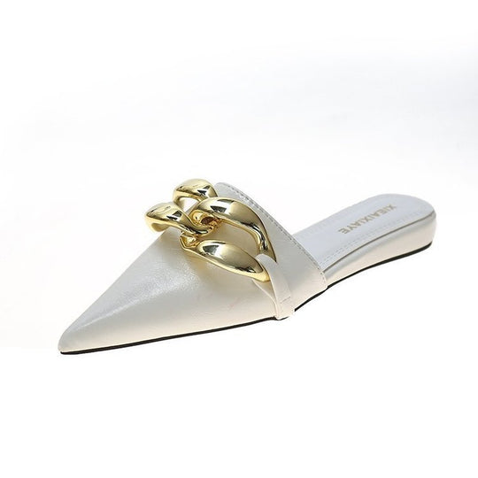 Damen elegante spitze Mules mit goldenen Details R&B