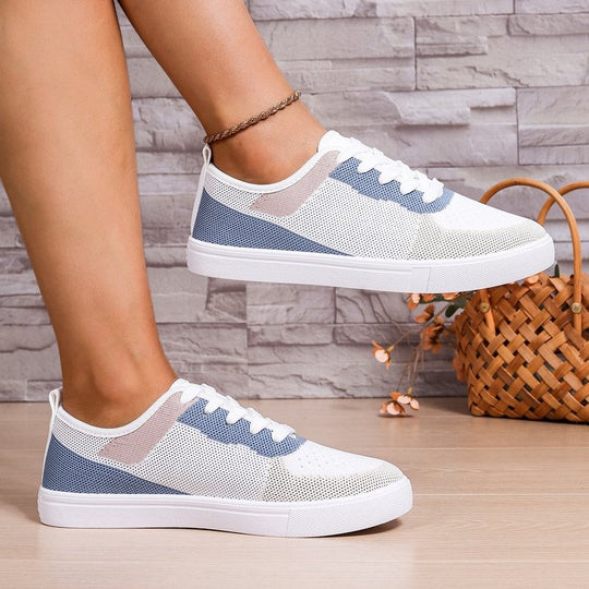 Damen atmungsaktive Sneakers mit elastischer Netzstruktur R&B