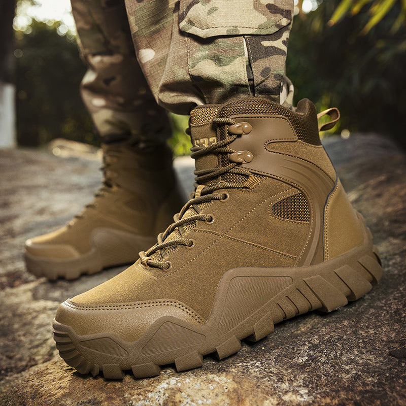 Herren taktische Einsatzstiefel mit rutschfester Sohle und atmungsaktivem Obermaterial R&B