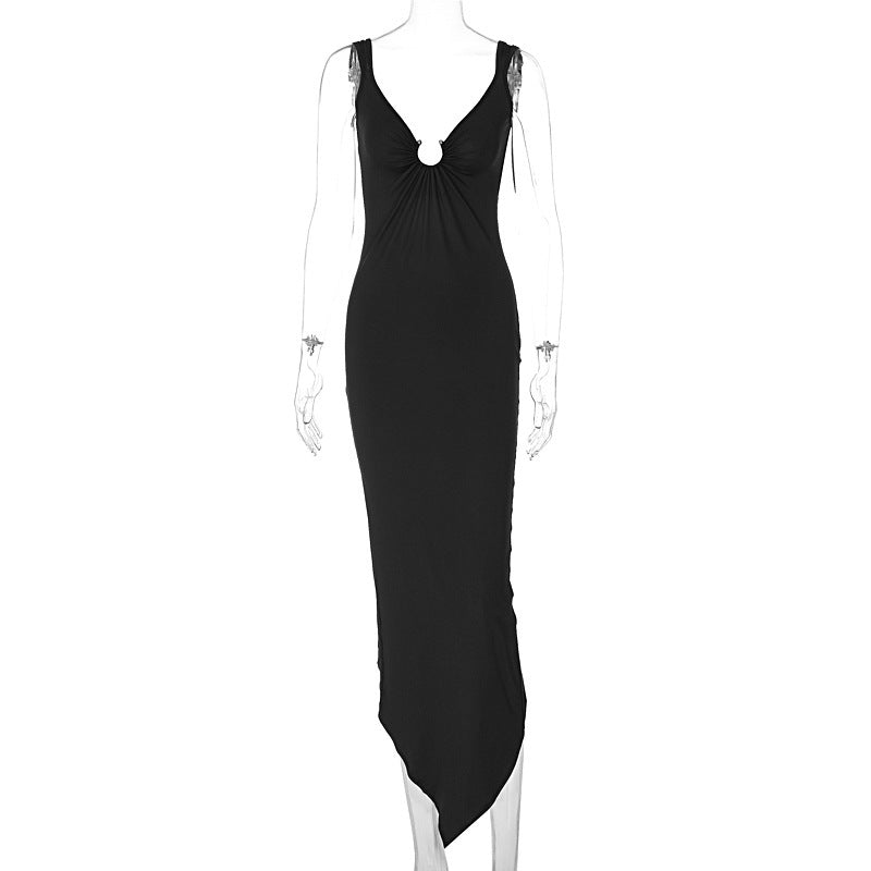 Damen Figurbetontes Maxikleid mit raffiniertem Cut-Out und zeitgemäßem Design R&B