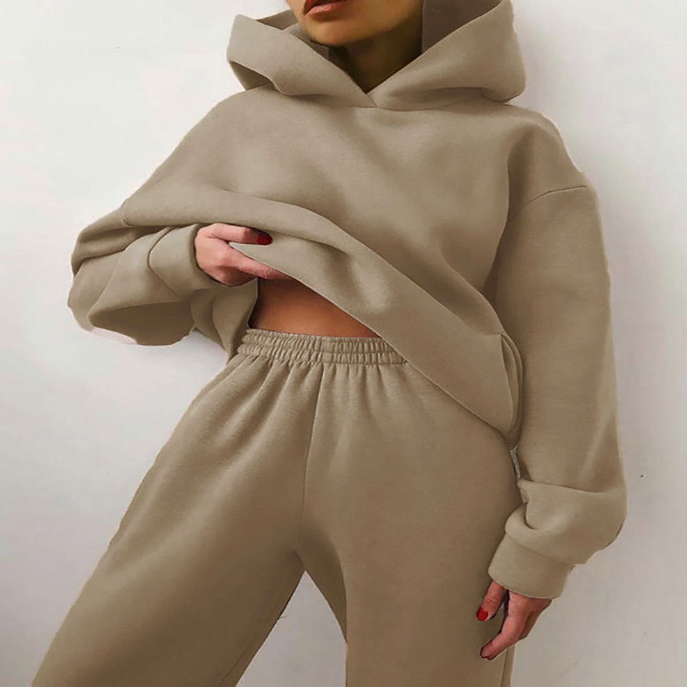 Damen modisches Oversize-Hoodie-Set mit lässigem Schnitt und elastischem Bund R&B