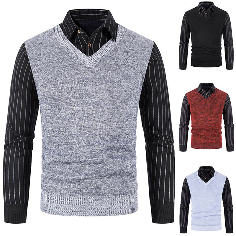 Herren eleganter V-Ausschnitt Pullover R&B
