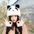 Damen Kuschelige Panda-Mütze