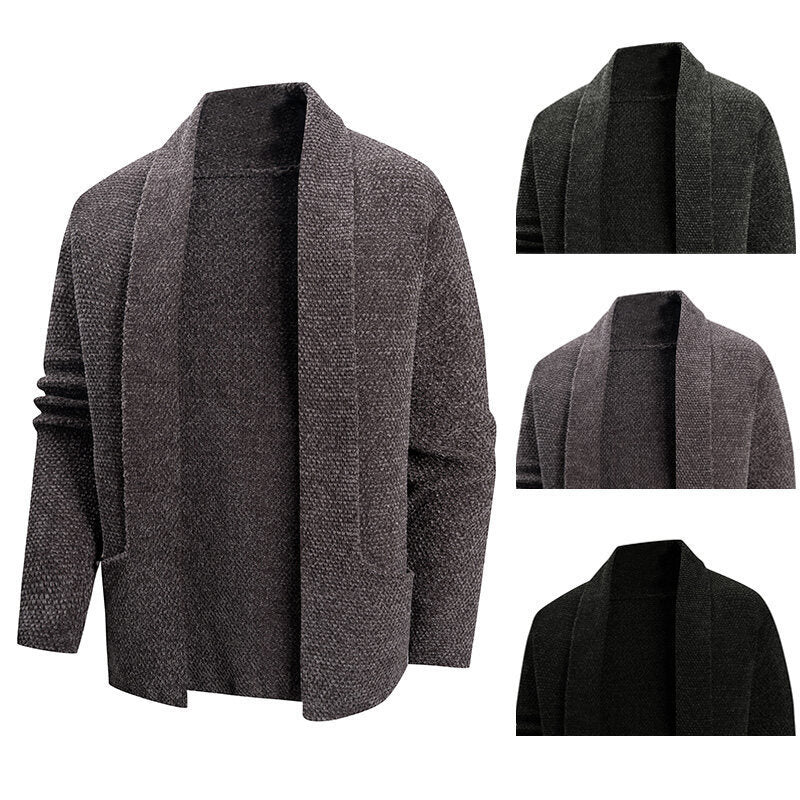 Damen lässige Strickjacke mit offenem Kragen und modernen Details R&B