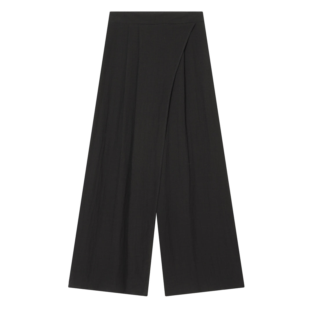 Damenweite Palazzo-Hose mit asymmetrischem Schnitt und elastischem Bund R&B