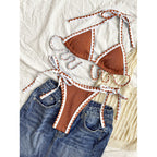 Damen Triangel-Bikini mit verspieltem Zickzackmuster R&B