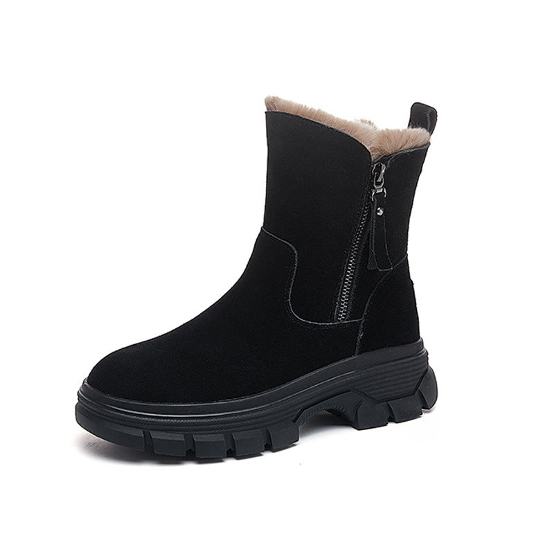 Damen Warme Winterstiefel mit durchgehendem Futter und robustem Reißverschluss R&B