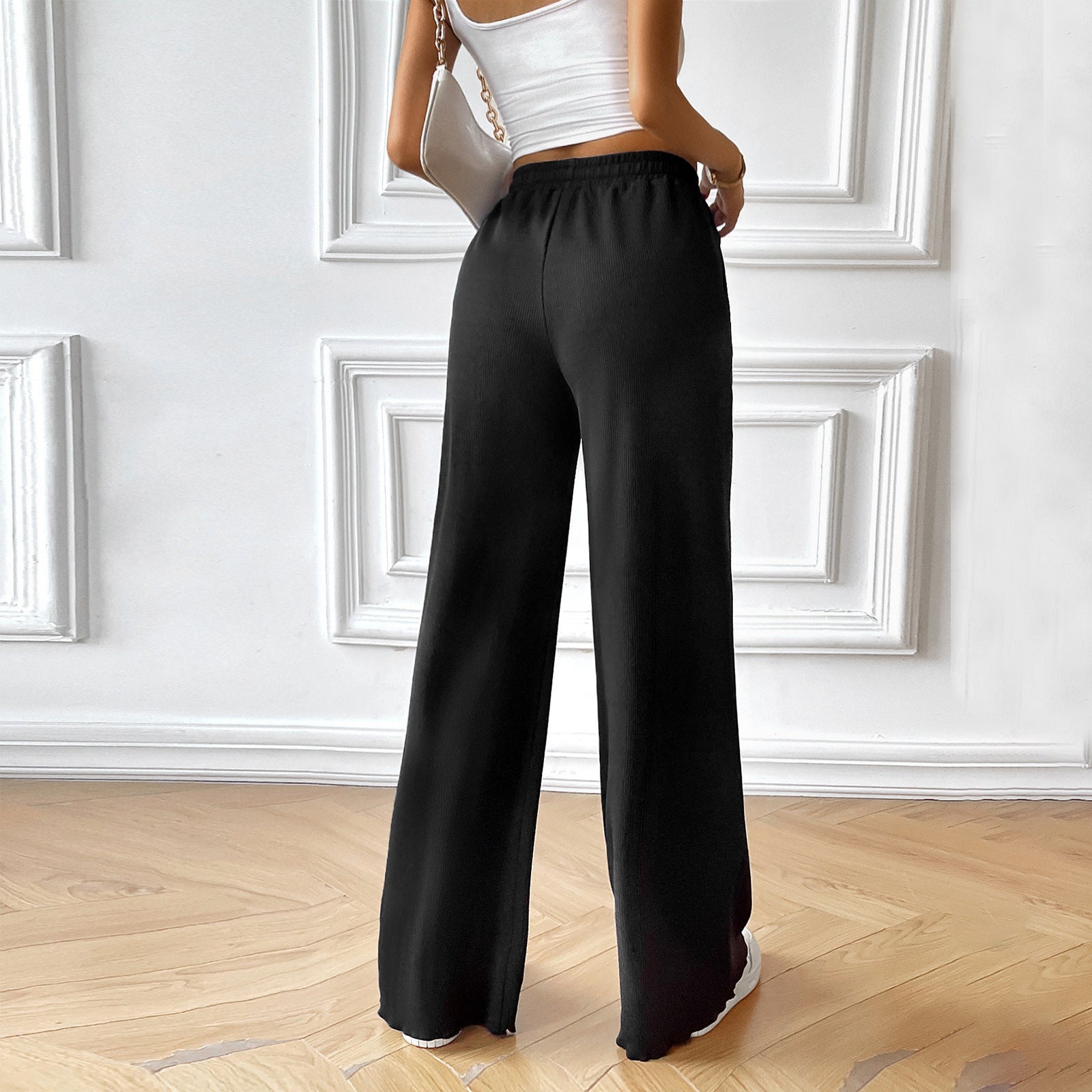 Damen weite Relax-Hose mit elastischem Bund und praktischen Seitentaschen R&B