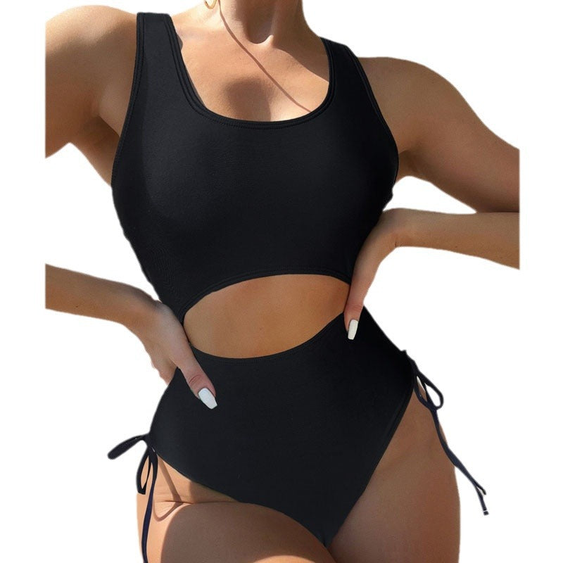 Damen Einteiler Badeanzug mit seitlichen Cut-Out-Details R&B