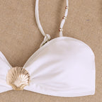 Damen Hochgeschnittener Bikini mit elegantem Muschel-Detail