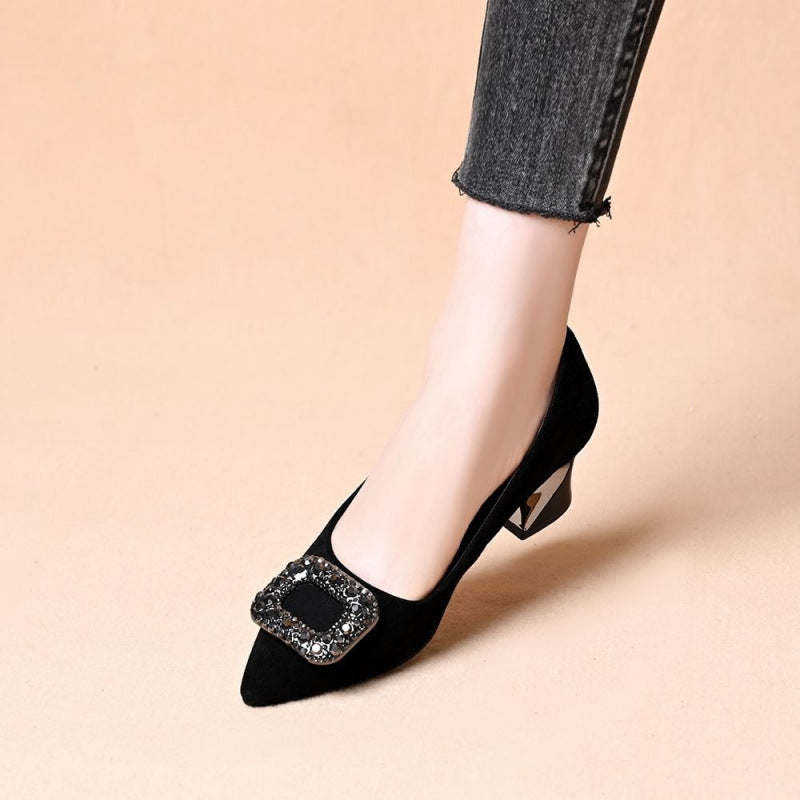 Damen Elegante Pumps mit Glitzerdetail und architektonischem Absatz R&B
