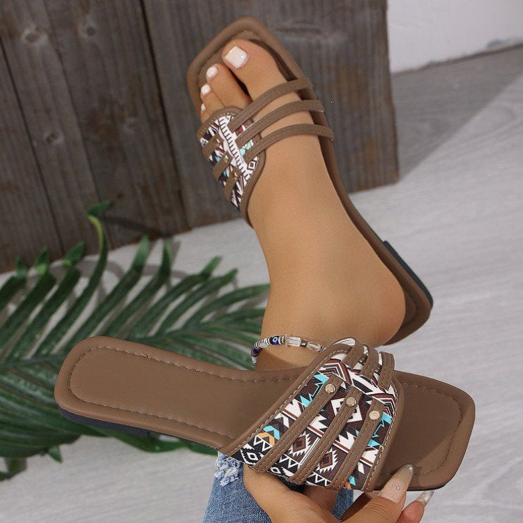 Damen Offene Sandalen mit dekorativen Riemchen R&B