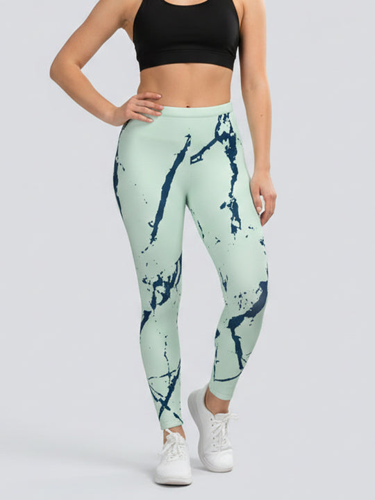 Damen Sportleggings mit stylischem Sternen-Design und hohem Bund R&B