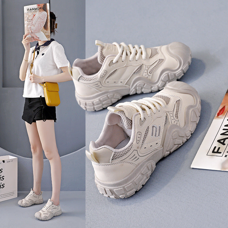 Damen Sportliche Chunky Sneakers mit atmungsaktiver Mesh-Oberfläche und rutschfester Sohle R&B