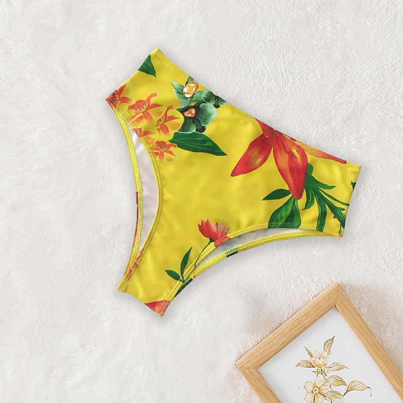 Damen Bikini-Set mit floralem Oberteil und lässigem Maxi-Rock R&B
