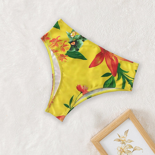 Damen Bikini-Set mit floralem Oberteil und lässigem Maxi-Rock R&B