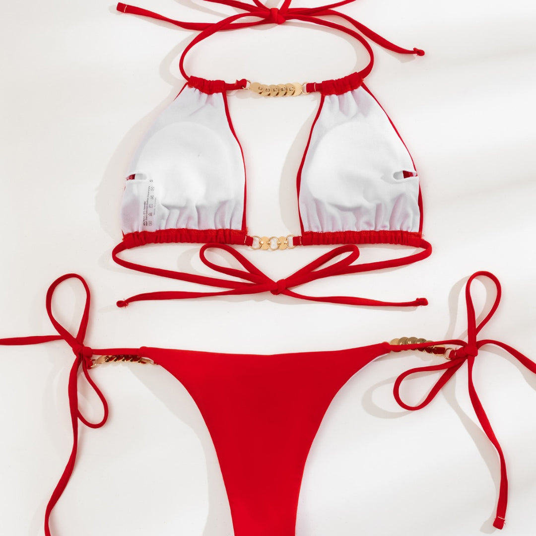 Damen Triangel-Bikini mit geschmackvollen Bead-Details R&B