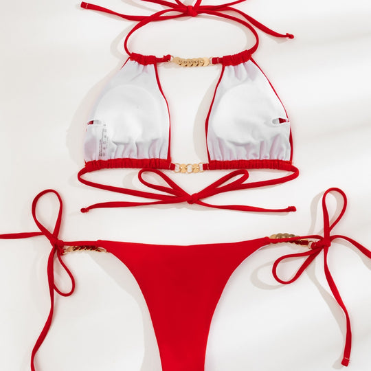 Damen Triangel-Bikini mit geschmackvollen Bead-Details R&B