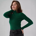 Damen Rollkragenpullover mit geripptem Design und lässigem Schnitt R&B