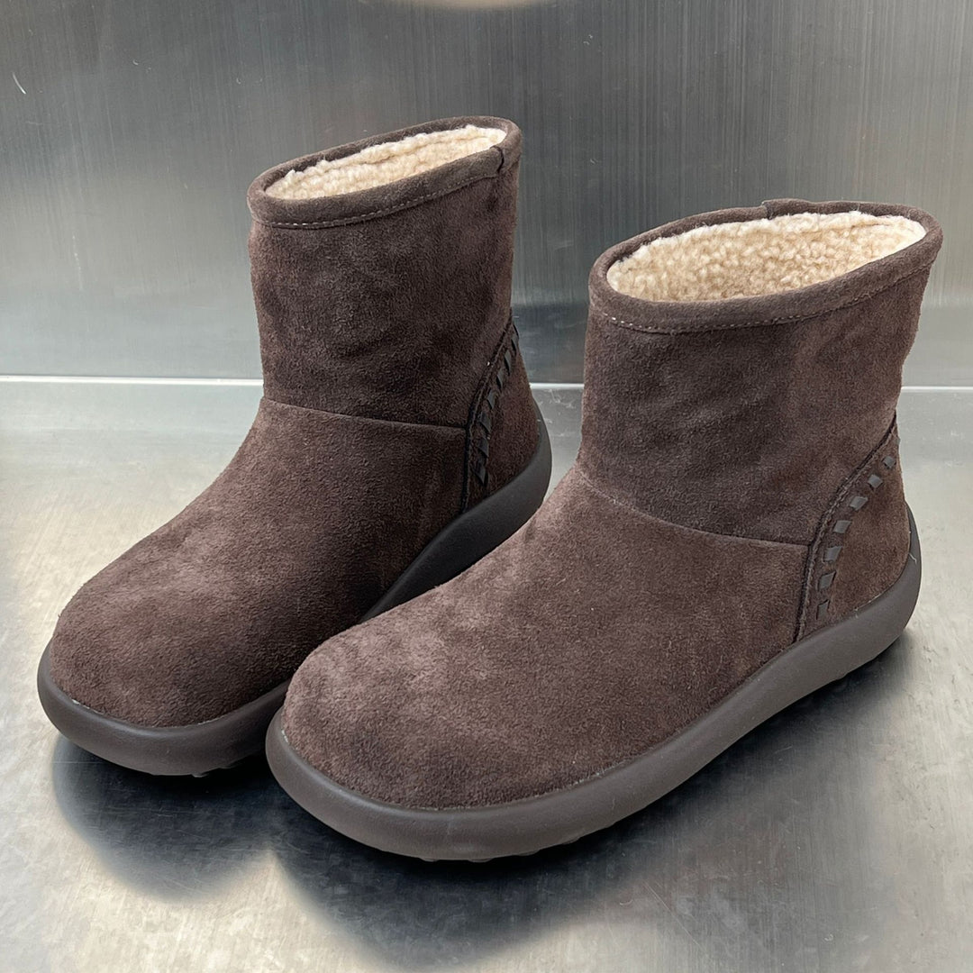 Damen bequeme Winterstiefel aus hochwertigem Wildleder mit kuscheligem Innenfutter R&B